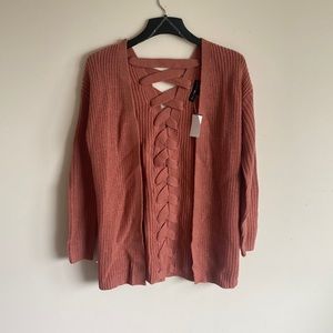 DEREK HEART ACRYLIC CARDIGAN